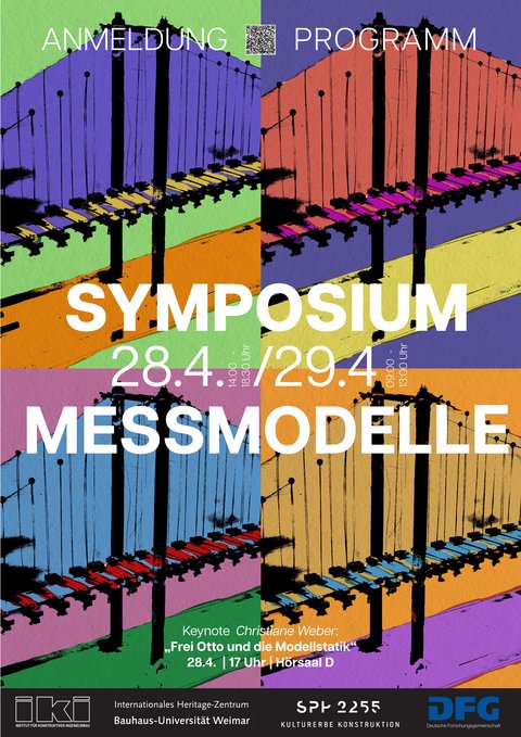 Veranstaltungsplakat zum Symposium Messmodelle am 28. und 29. April 2025 in Weimar. Bauhaus-Universität Weimar / Internationales Heritage-Zentrum, Gestaltung: Dr. Bianka Trötschel-Daniels Symposium Messmodelle: 28. und 29. April 2025 in Weimar Veranstaltungsplakat zum Symposium Messmodelle am 28. und 29. April 2025 in Weimar. Bauhaus-Universität Weimar / Internationales Heritage-Zentrum, Gestaltung: Dr. Bianka Trötschel-Daniels