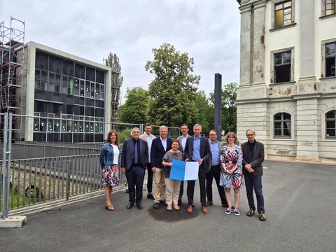 Die Präsident*innen auf Schloss Tinz in Gera zur Unterzeichnung der Erklärung für engere Kooperation beim Thema Nachhaltigkeit. Foto: Manuela Mittelberger Nachhaltigkeit als handlungsleitendes Prinzip Die Präsident*innen auf Schloss Tinz in Gera zur Unterzeichnung der Erklärung für engere Kooperation beim Thema Nachhaltigkeit. Foto: Manuela Mittelberger