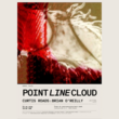 Veranstaltungsplakat für »POINT LINE CLOUD« mit Curtis Roads und Brian O’Reilly im Rahmen von »Sonic Talks«, mit abstrakter Bildgestaltung in Rot und Beige sowie Veranstaltungsdetails zu Ort und Zeit.