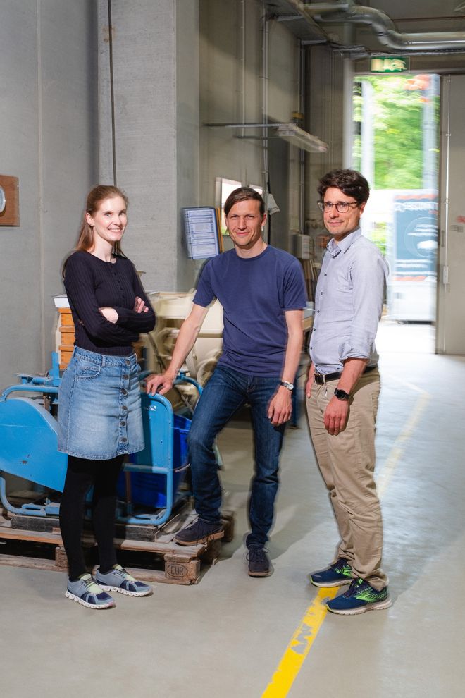 Luise Göbel, Fabian Ehle und Timon Echt (v.l.n.r.), Foto: Julian Linden Porträt von Luise Göbel, Fabian Ehle und Timon Echt (v.l.n.r.) vom Projekt »Print4PR«