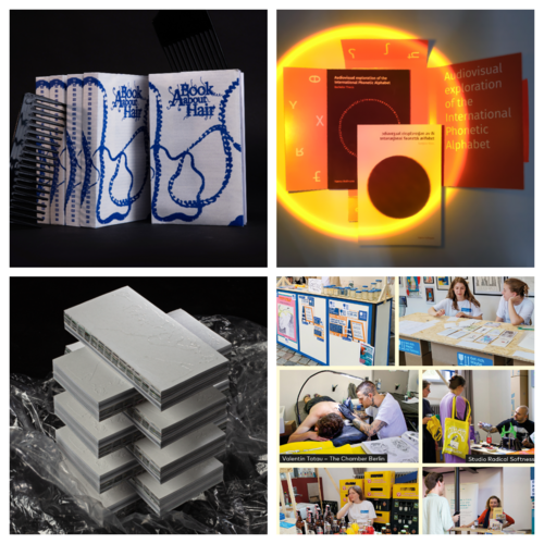 Collage of images of the award-winning works