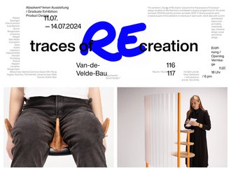Collage of the key visual for the exhibition and the two works described in the text