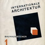 Vorderseite des von Farkás Molnár gestalteten Umschlags zu Walter Gropius' Buch »Internationale Architektur«, Bauhausbücher 1, München 1925.