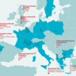 Europakarte mit den eingezeichneten Standorten der Partnerhochschulen