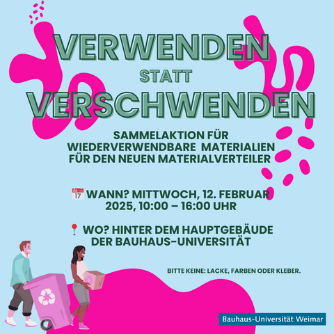 Materialsammelaktion am Mittwoch, 12. Februar 2025, 12 bis 15 Uhr 