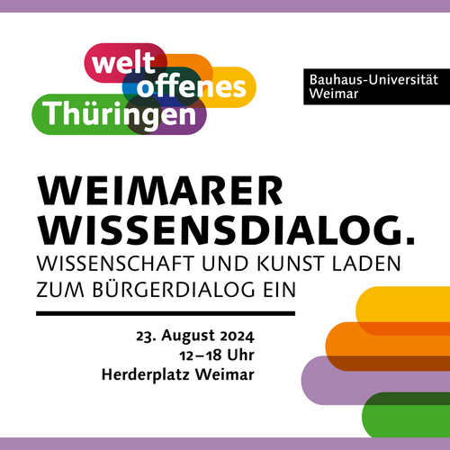 Veranstaltungsplakat zum »Weimarer Wissensdialog«. Gestaltung: Cissy Hecht