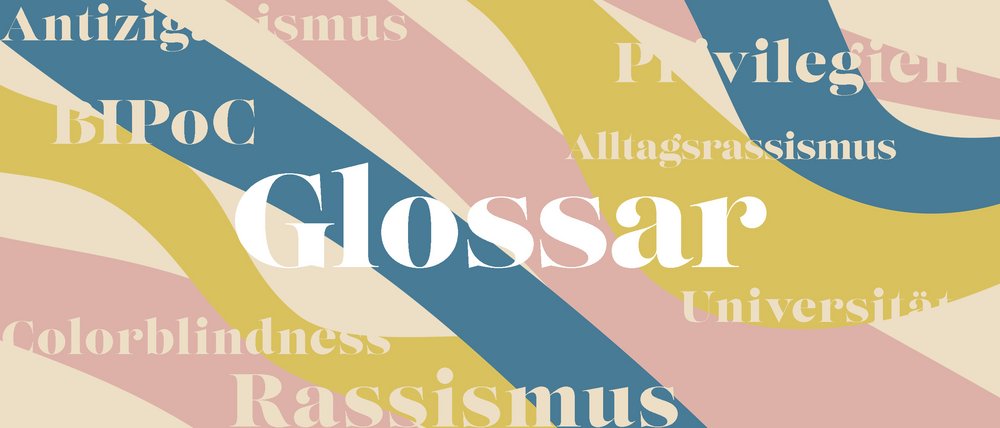 Grafik mit dem Wort Glossar in der Mitte und weiteren Begriffen, die im Glossar erläutert werden