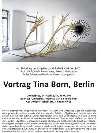Plakat zum Vortrag von Tina Born (Berlin)