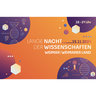 Plakat zur Langen Nacht der Wissenschaften 2024 in Weimar und im Weimarer Land