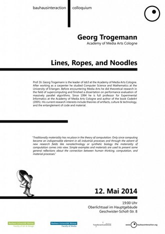 Plakat zur Veranstaltung mit mit Georg Trogemann