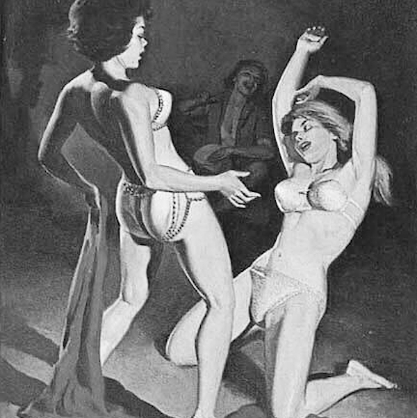 Cover of Flying Lesbian (1963) by Del Britt (illustration by Fred Fixler).