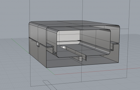 Querschnitt eines 3D CAD Modells einer Schachtel